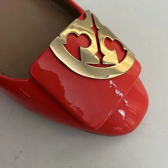 Tory Burch Orange Patent Leather Ballet Flats Size 7M