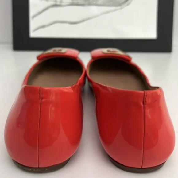 Tory Burch Orange Patent Leather Ballet Flats Size 7M