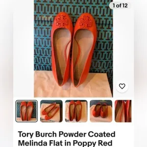 Tory Burch Reva Flats size 9M  Orange