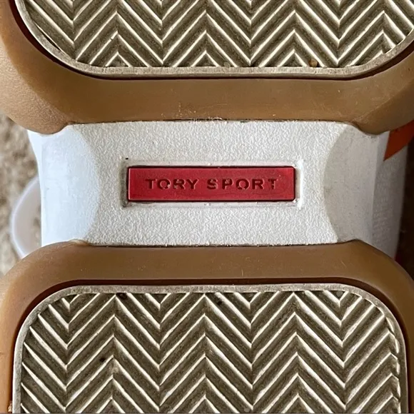 Tory Burch Sport Bubble Stripe Lace-up Sneaker Multi White Pink Tan Suede Sz 6.5