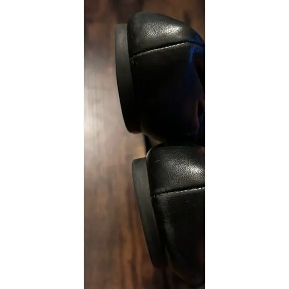 Tory Burch Reva Leather Ballet Flats In Black size 9.5