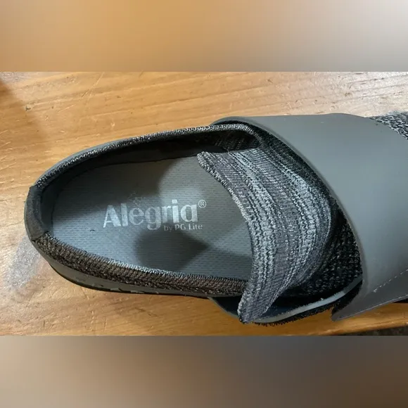 Traq Alegria: by PG Lite dark grey adjustable velco walking/nursing shoes.