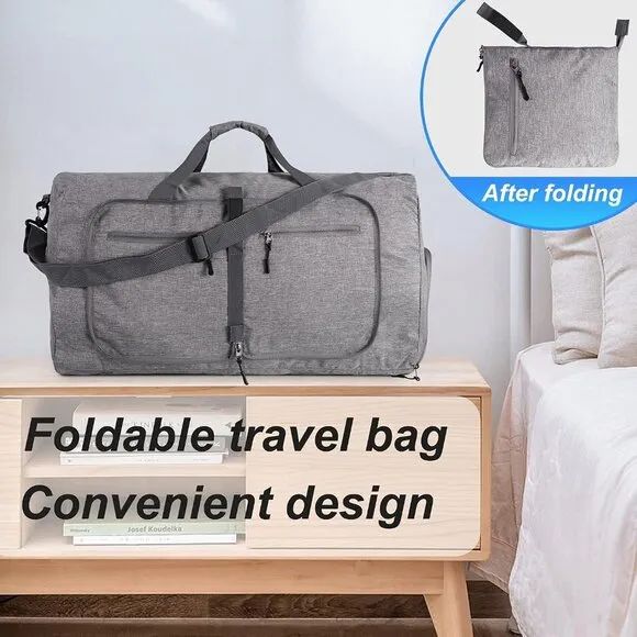 Travel Duffle Bag for Men, 65L 85L 115L Foldable Travel Duffel Bag with Shoes Co