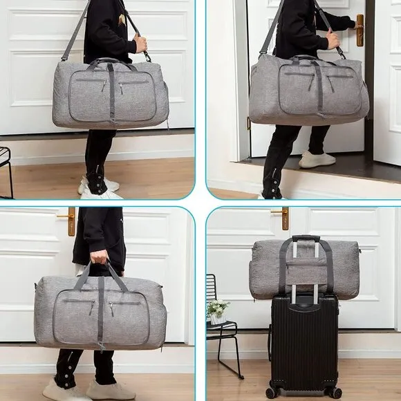 Travel Duffle Bag for Men, 65L 85L 115L Foldable Travel Duffel Bag with Shoes Co