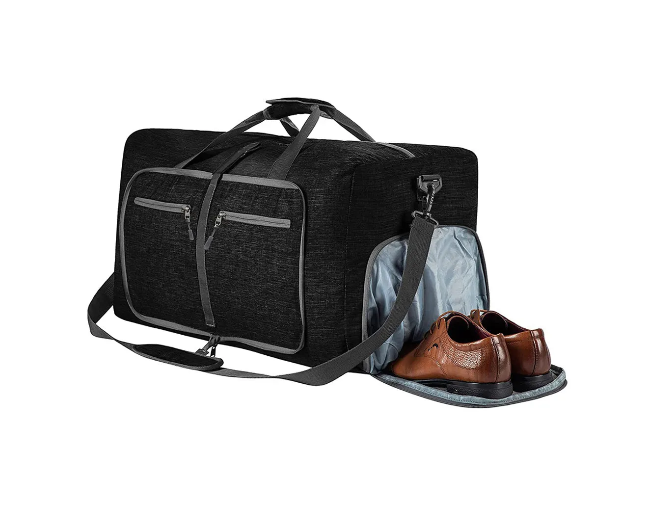 Travel Duffle Bag for Men Foldable Travel Duffel Bag - Black