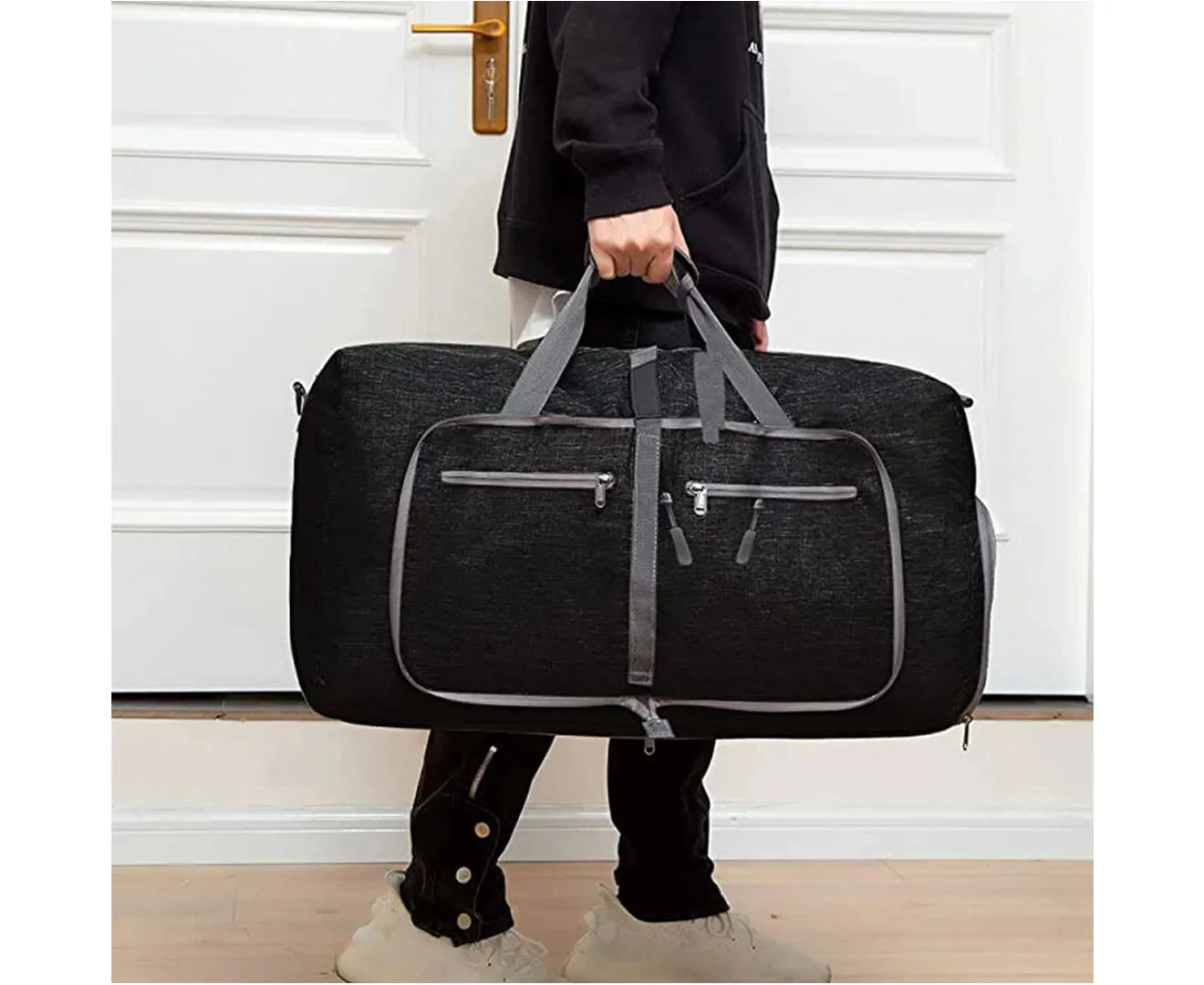 Travel Duffle Bag for Men Foldable Travel Duffel Bag - Black