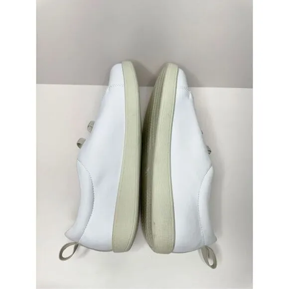 Trotters Avrille Sneaker Womens Size 7W Wide White Leather Slip On Shoes