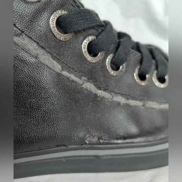 True Religion Buda Men's Size 11 Fold Over High Top Sneakers Black