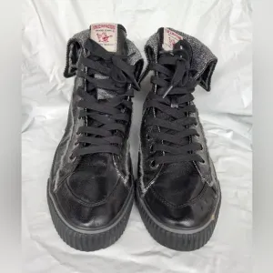 True Religion Buda Men's Size 11 Fold Over High Top Sneakers Black