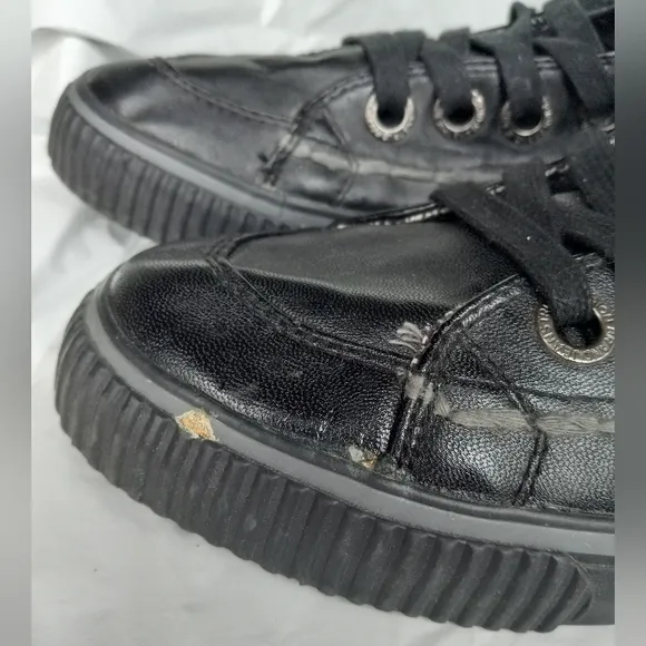 True Religion Buda Men's Size 11 Fold Over High Top Sneakers Black