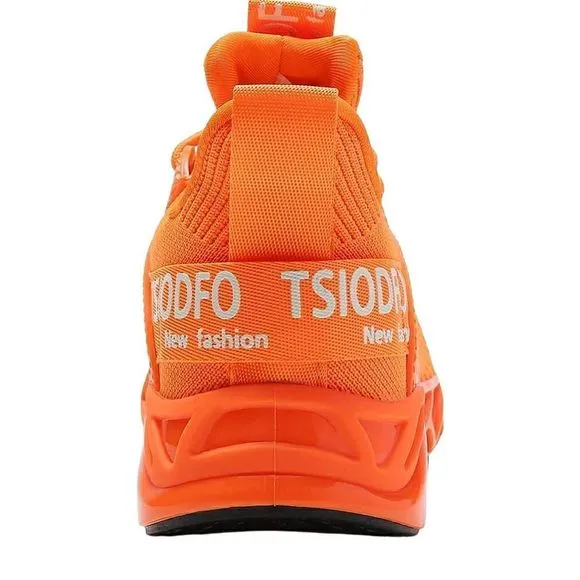 TSIODFO| Neon Orange Sport Tennis Running Athletic Walking Sneakers | 6.5