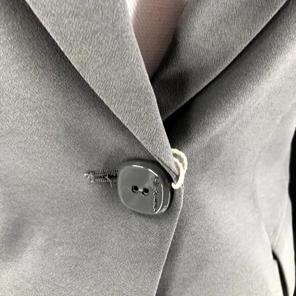 Twin Set Italy Suit Jacket Blazer Grey Jersey Women's Sz S NEW $680
