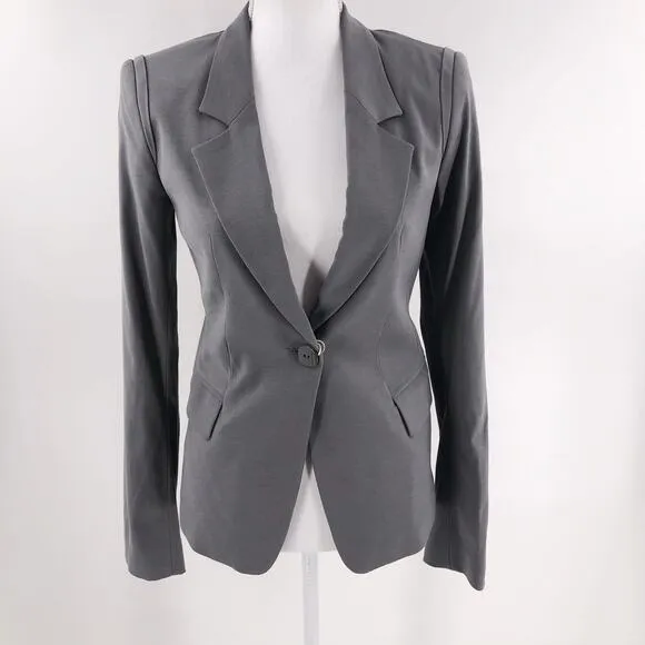 Twin Set Italy Suit Jacket Blazer Grey Jersey Women's Sz S NEW $680