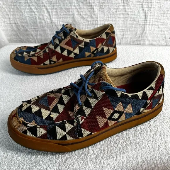 Twisted X Hooey Loper Loafer Shoes Mens 9 Aztec casual cowboy western comfy shoe