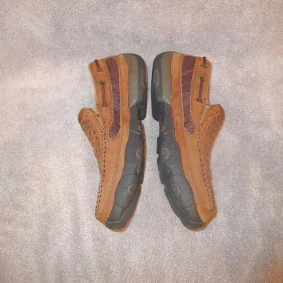 Twisted X Men's Slip On Driving Moc Size 7.5 Casual Comfort Shoe Woven Leather