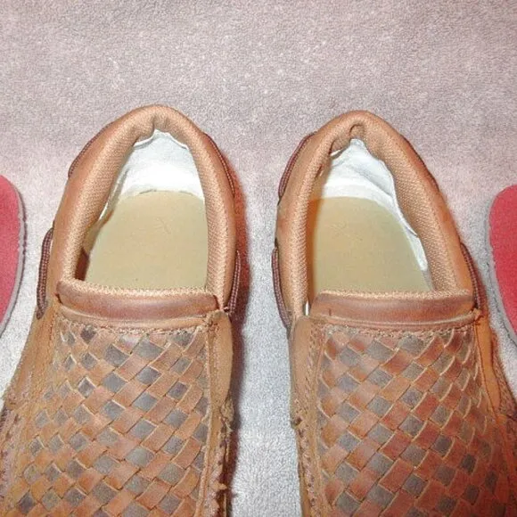 Twisted X Men's Slip On Driving Moc Size 7.5 Casual Comfort Shoe Woven Leather