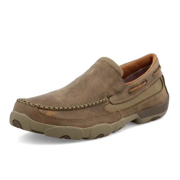 Twisted X Tan Leather Slip On Loafer Driving Moc Casual Shoes Men's Size 8.5M
