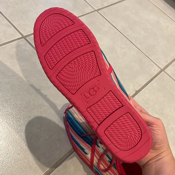 Ugg canvas sneakers colorful stripes NWOT