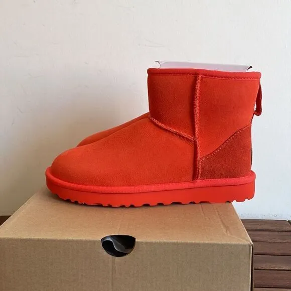 UGG Classic Mini II Boots Hazard Orange USA Women Size 6/UK 4/EU 37
