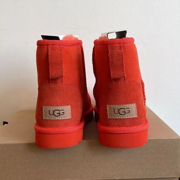 UGG Classic Mini II Boots Hazard Orange USA Women Size 6/UK 4/EU 37