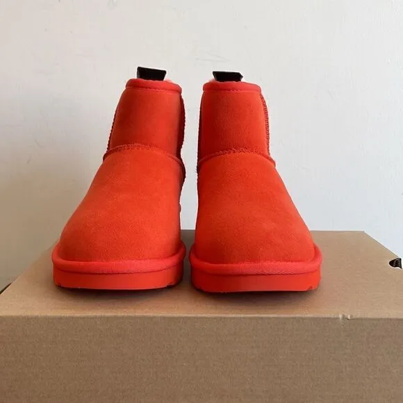 UGG Classic Mini II Boots Hazard Orange USA Women Size 6/UK 4/EU 37