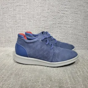Ugg Energy Mens Size 7.5 Blue Leather Lace Up Casual Sneaker Shoes 1014660
