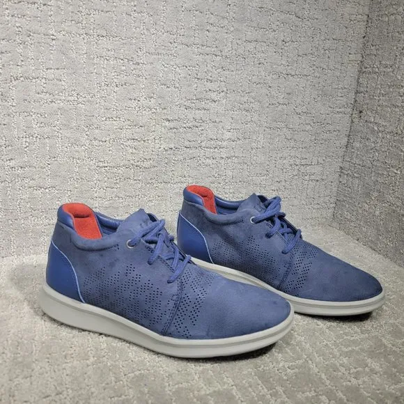 Ugg Energy Mens Size 7.5 Blue Leather Lace Up Casual Sneaker Shoes 1014660