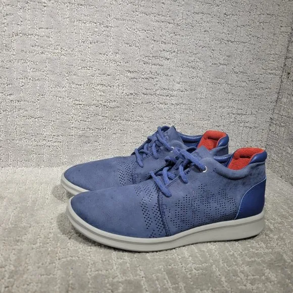 Ugg Energy Mens Size 7.5 Blue Leather Lace Up Casual Sneaker Shoes 1014660