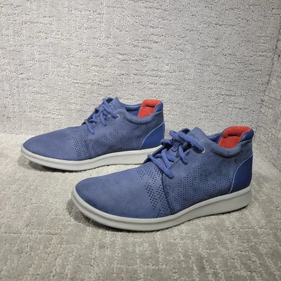 Ugg Energy Mens Size 7.5 Blue Leather Lace Up Casual Sneaker Shoes 1014660