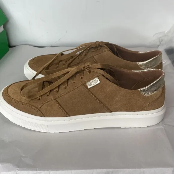 UGG Lace Up Sneakers in Chestnut Gold
