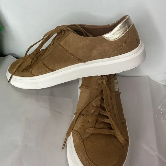 UGG Lace Up Sneakers in Chestnut Gold