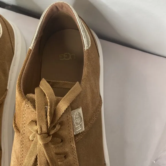 UGG Lace Up Sneakers in Chestnut Gold