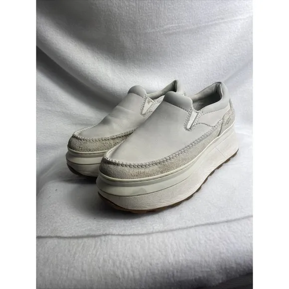 UGG MARIN CANVAS PLATFORM OFF WHITE‎ SLIP ON SNEAKER SHOES US 6 / EU 37 / UK 4