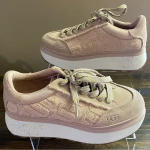 UGG Marin Lace Logo Women's Dusty Rose Sneakers Size 10