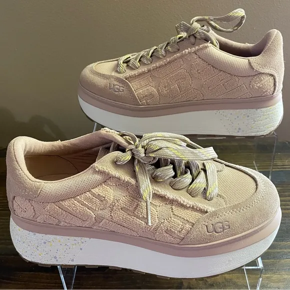 UGG Marin Lace Logo Women's Dusty Rose Sneakers Size 10