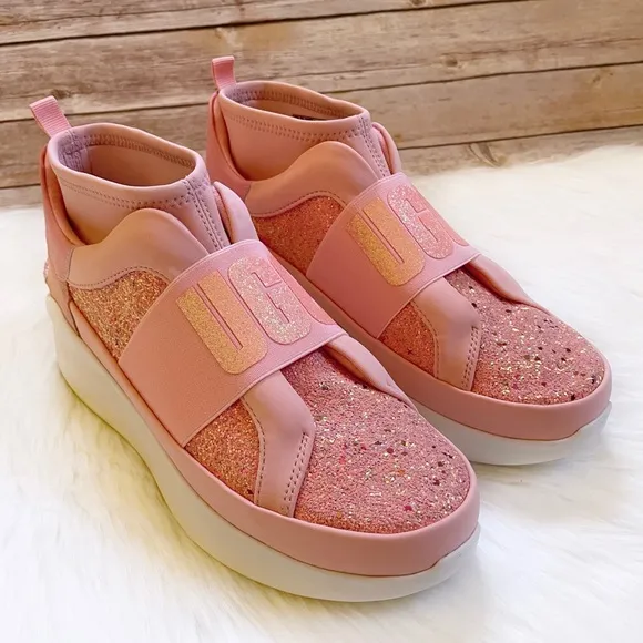 UGG Neutra Chunky Glitter Pink Glitter Sneakers