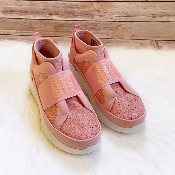 UGG Neutra Chunky Glitter Pink Glitter Sneakers
