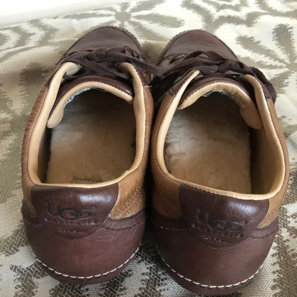 🆕UGG’S MEN’S LEATHER FUR LINED SNEAKERS 👟 Sz 12
