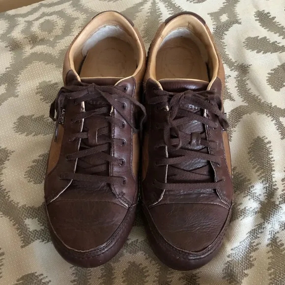 🆕UGG’S MEN’S LEATHER FUR LINED SNEAKERS 👟 Sz 12