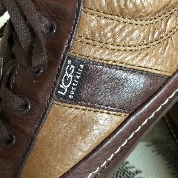🆕UGG’S MEN’S LEATHER FUR LINED SNEAKERS 👟 Sz 12