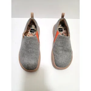 UIN Men's Slip-On Casual Shoes Gray &amp; Orange Size 6.5