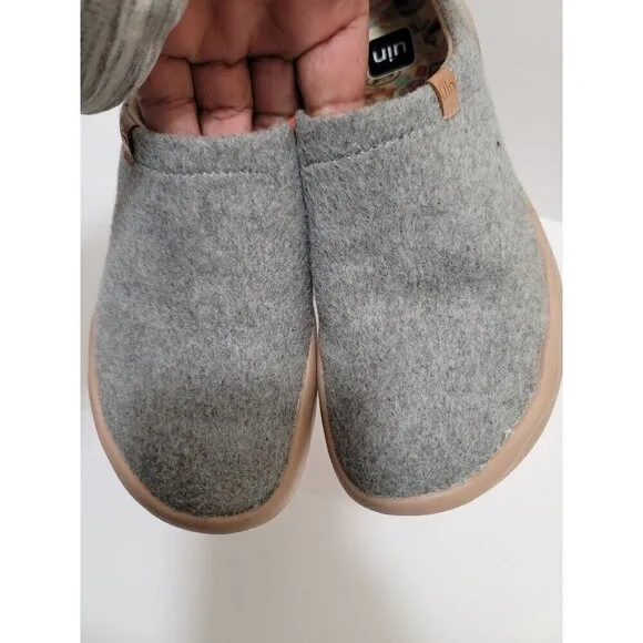 UIN Men's Slip-On Casual Shoes Gray &amp; Orange Size 6.5
