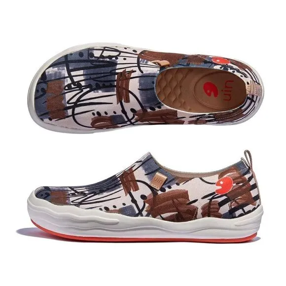 UIN Men's Walking Shoes Slip On Casual Wide Toe Shoes Toledo Ⅷ - graffiti Arab 2
