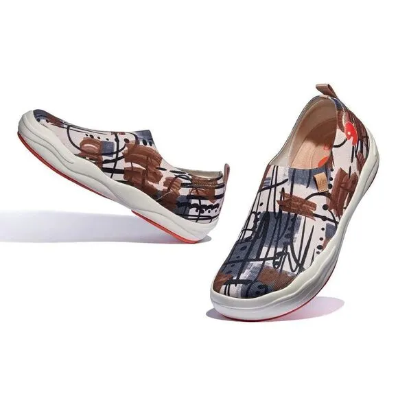 UIN Men's Walking Shoes Slip On Casual Wide Toe Shoes Toledo Ⅷ - graffiti Arab 2