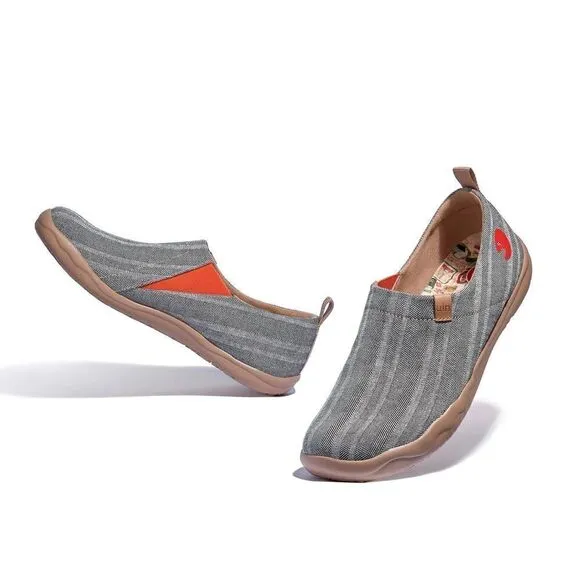UIN Men's Loafers Shoes Slip On Canvas Walking Shoes (Galaxy Grey Toledo)
