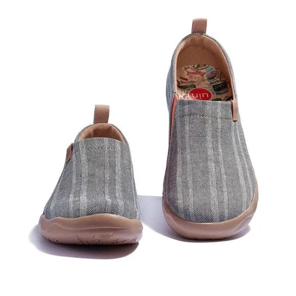 UIN Men's Loafers Shoes Slip On Canvas Walking Shoes (Galaxy Grey Toledo)