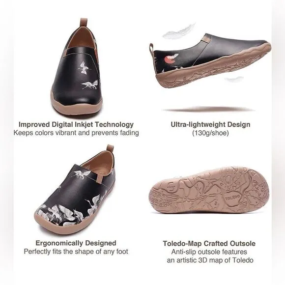 UIN Men's Walking Travel Shoes SlipOn Microfiber Casual Loafers(Crane in dark)