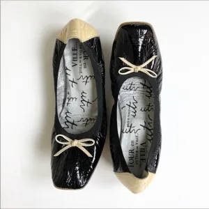Un Tour en Ville black and cream patent flats. EU 41