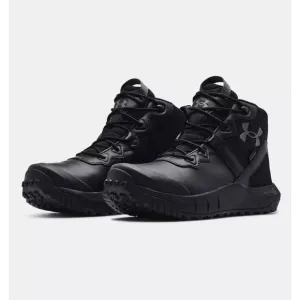 Under Armour Mens Size 8 Micro G Valsetz Mid Leather Boots 3024334 001 Black Jet