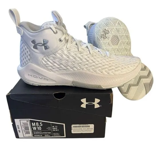 Under Armour Size 8.5 HOVR Havoc 4 Clone Team Basketball Shoes 3025996-101 NEW‎